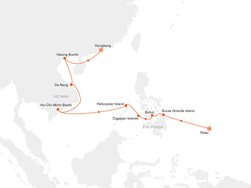 Routenkarte: Philippinen und Vietnam: Neuland in Südostasien