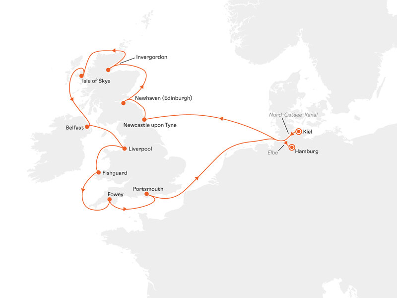 Routenkarte: Very British: Beatles, Belfast und Black Tea