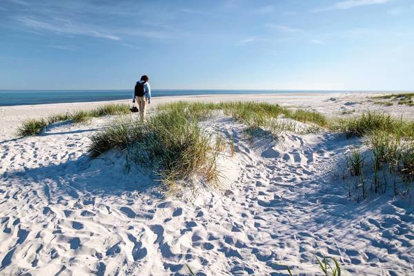 White sandy beach on Bornholm