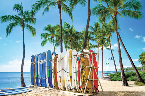 689496764 Surfboards on Waikiki beach