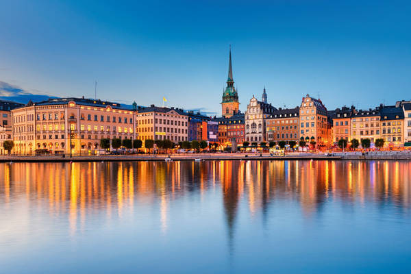 Gamla Stan at night in Stockholm