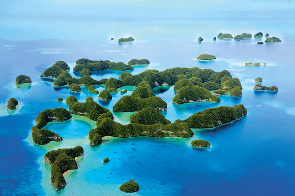 Aerial view of Palau's 70 islands