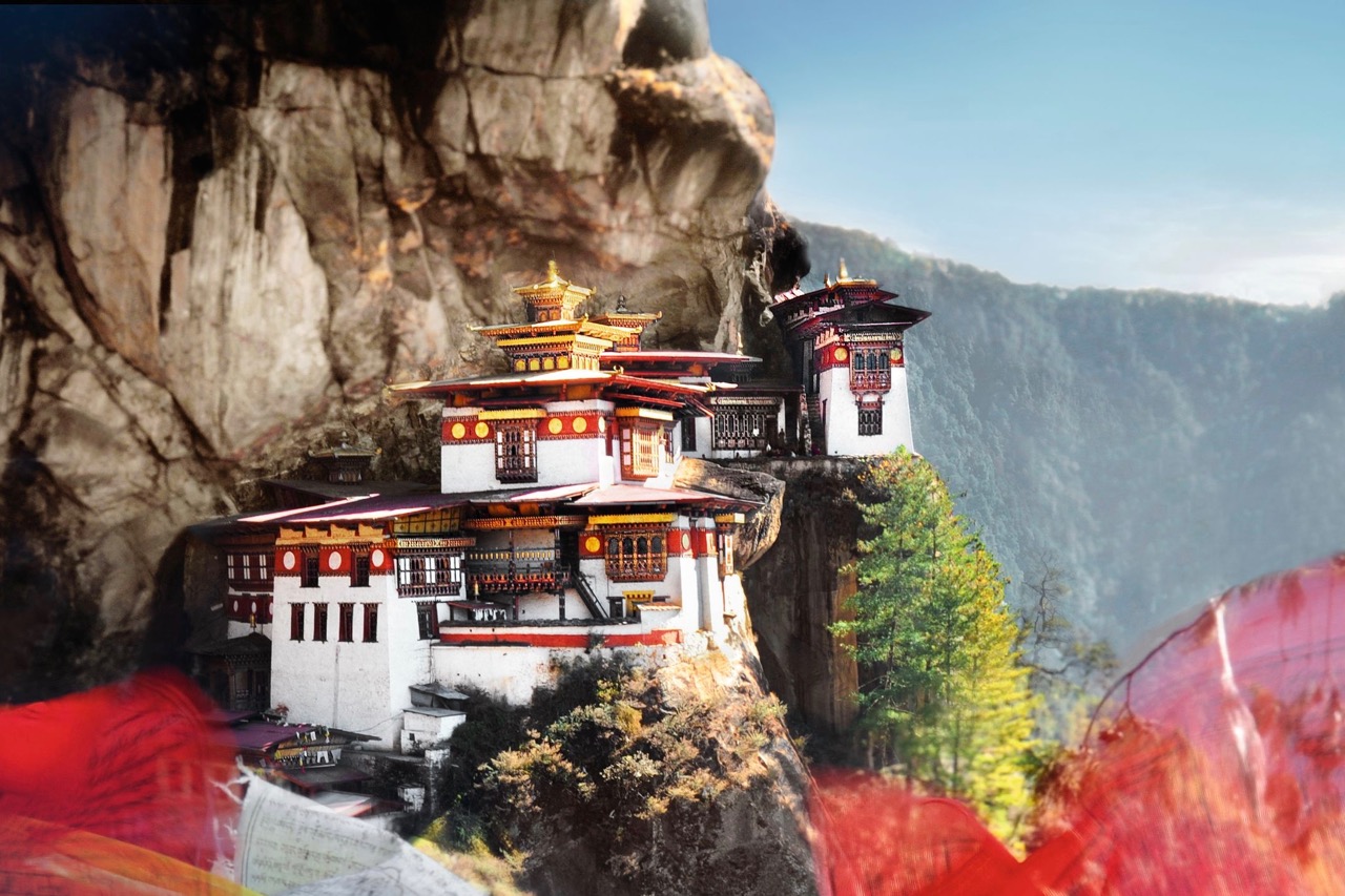 Tigers nest and prayer flags