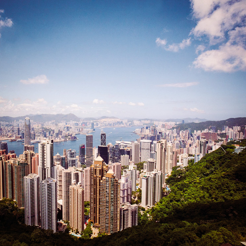 View of Victoria Harbour and Central from Victoria Peak, Hong Kong