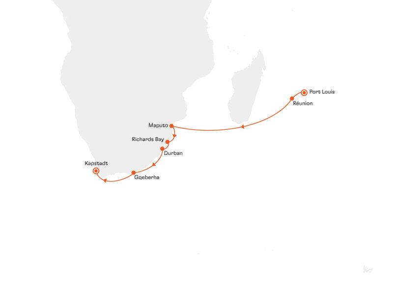 Routenkarte: Abenteuer Südafrika