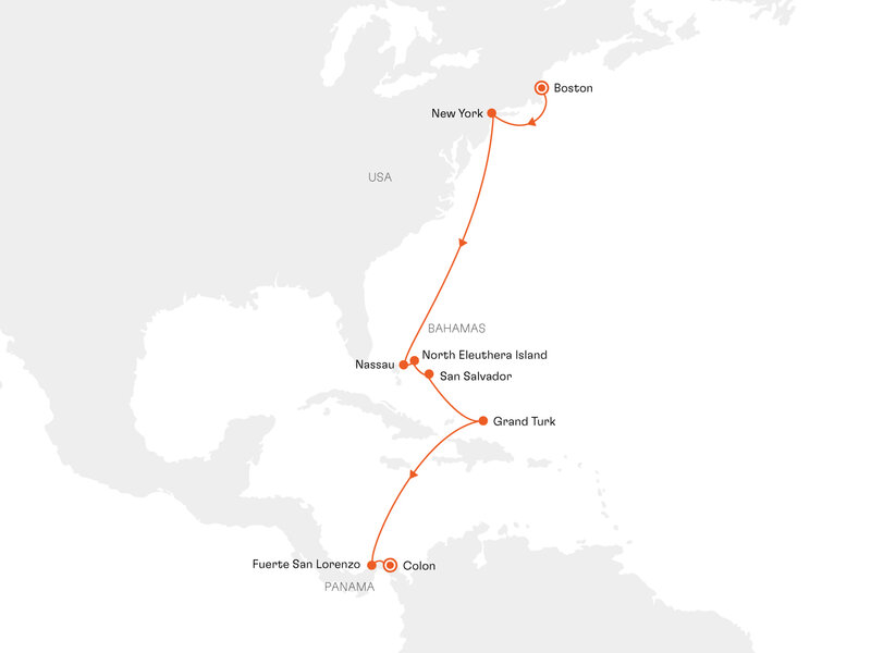 Routenkarte: New York, Karibik und Panama: Wenn Metropole und Tropen verschmelzen