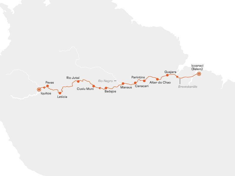 Routenkarte: Expedition Amazonas: Lebensader und Legendenroute