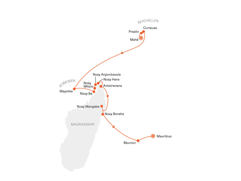 Routenkarte: Expedition Madagaskar: Eines der schönsten Geschenke der Evolution
