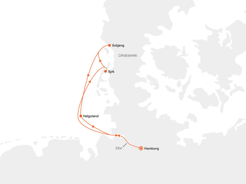 Routenkarte: Kurzreise Nordsee: Kleine Auszeit zwischen Ebbe und Flut