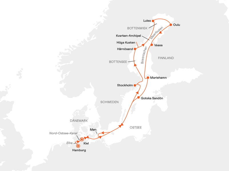 Routenkarte: Expedition Indian Summer in Lappland: Die Farbsymphonie Skandinaviens
