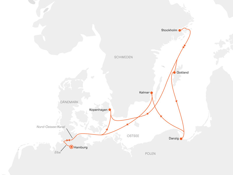Routenkarte: Adventsreise Ostsee „hyggelig“: Vorweihnachtszeit so entspannt wie noch nie