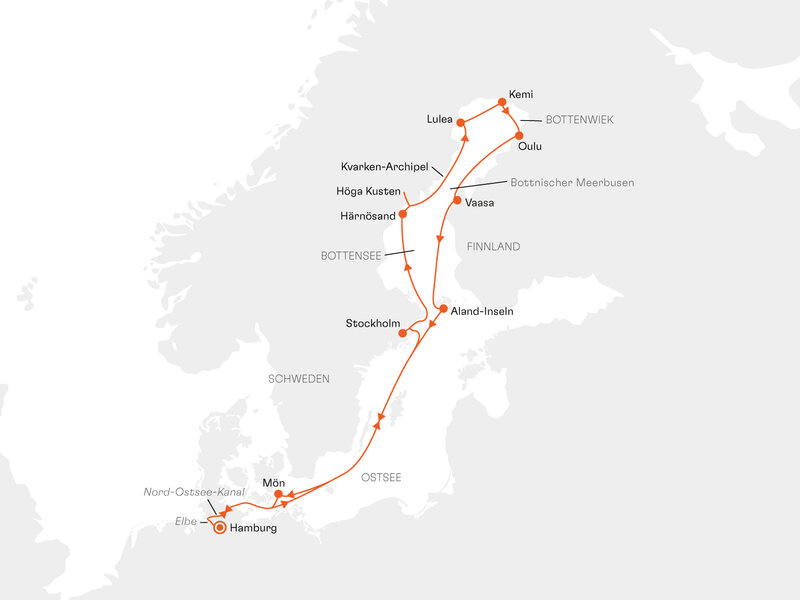 Routenkarte: Expedition Indian Summer in Lappland: Ruska – Nordischer Herbst als Farbenmeer