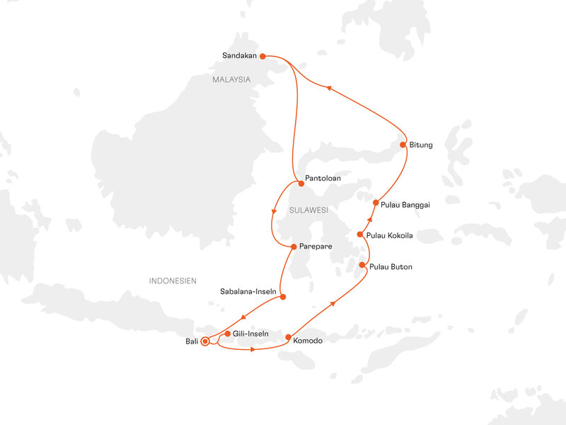 Routenkarte: Expedition Unbekanntes Indonesien: Land der tausend Inseln